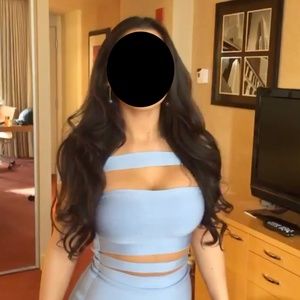 Baby Blue Off The Shoulder Bandage Mini Dress